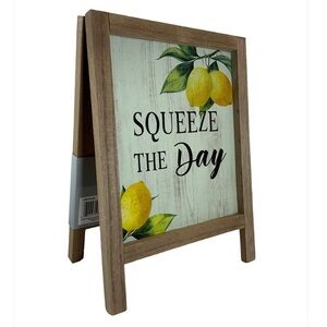 Table Chalkboard Write On Lemon Sign Easel Double Sided Counter Decoration